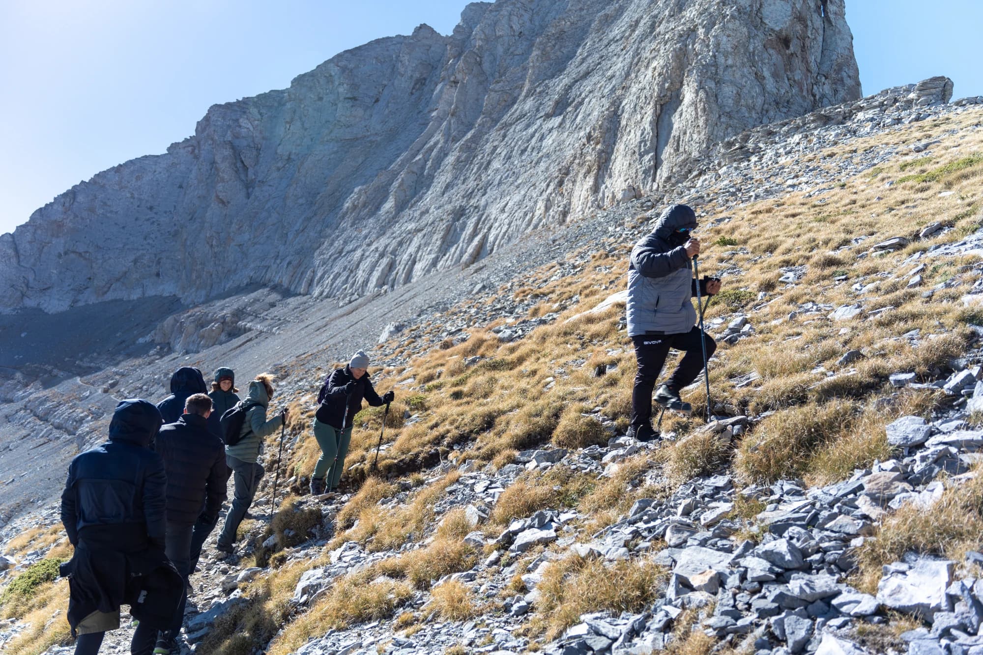 host Maria with dog Ruby on Mount Olympus