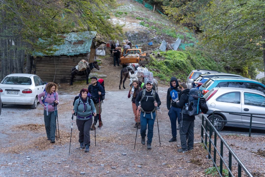 Hikers about to start the hike